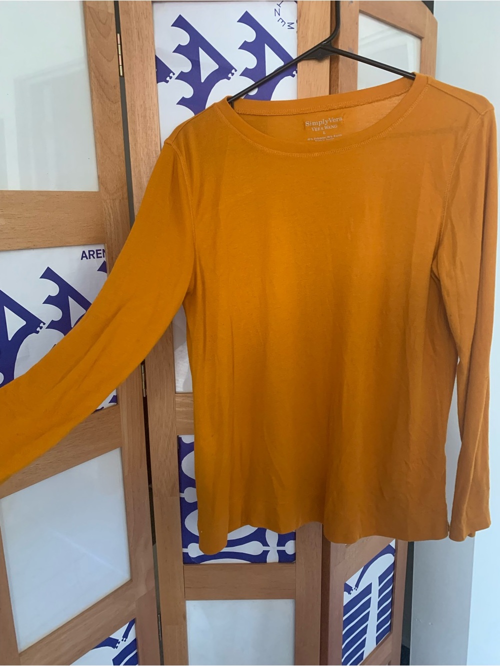 Simply Vera Vera Wang Long-Sleeve Crewneck Top in Mustard Yellow